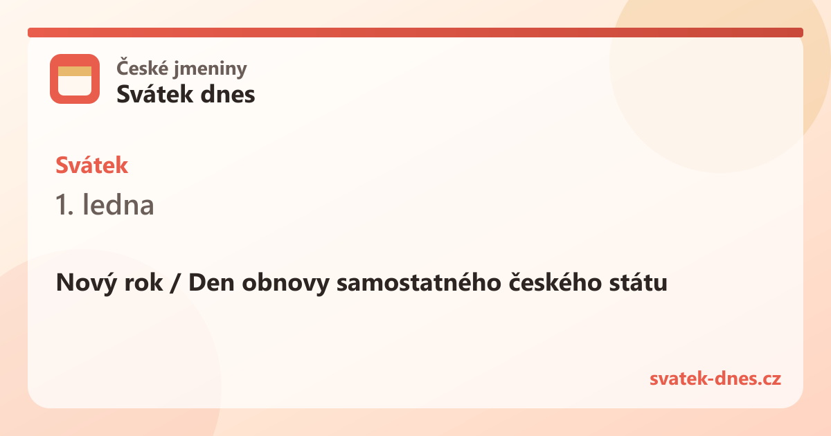 Svátek 1. ledna