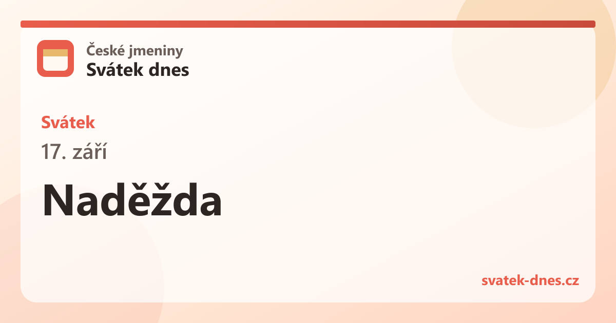 Svátek 17. září: Naděžda