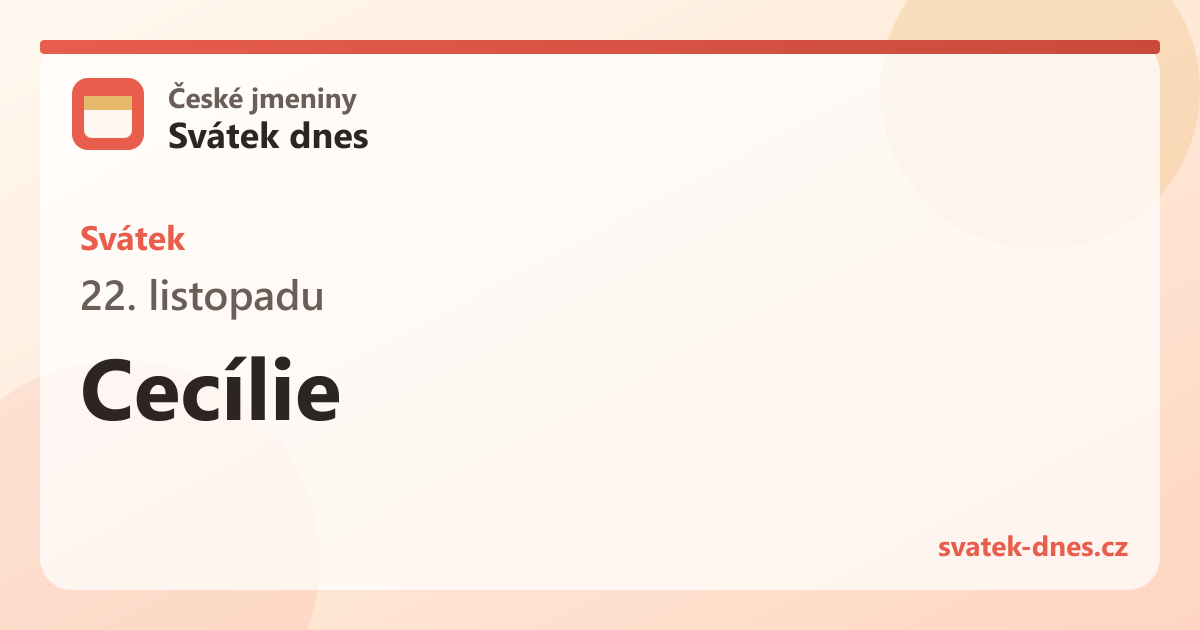 Svátek 22. listopadu: Cecílie