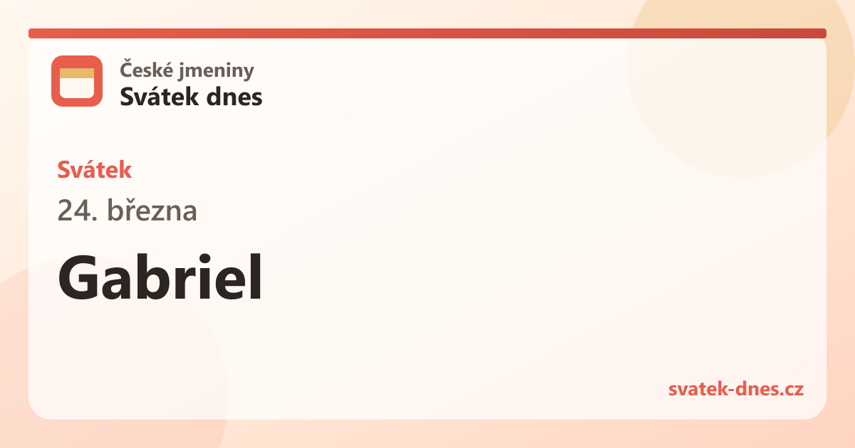 Svátek 24. března: Gabriel