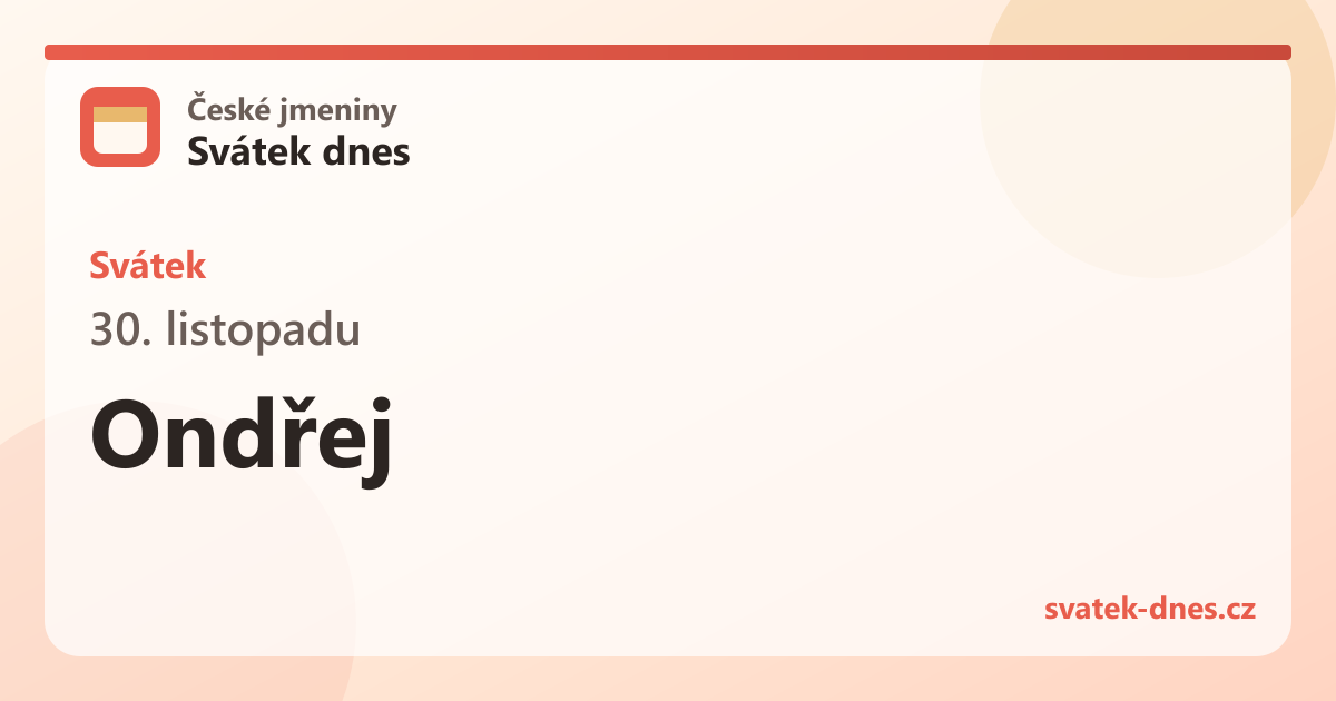 Svátek 30. listopadu: Ondřej