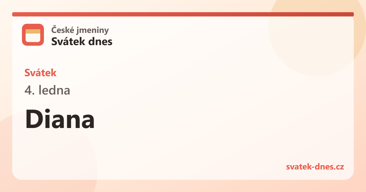 Svátek 4. ledna: Diana