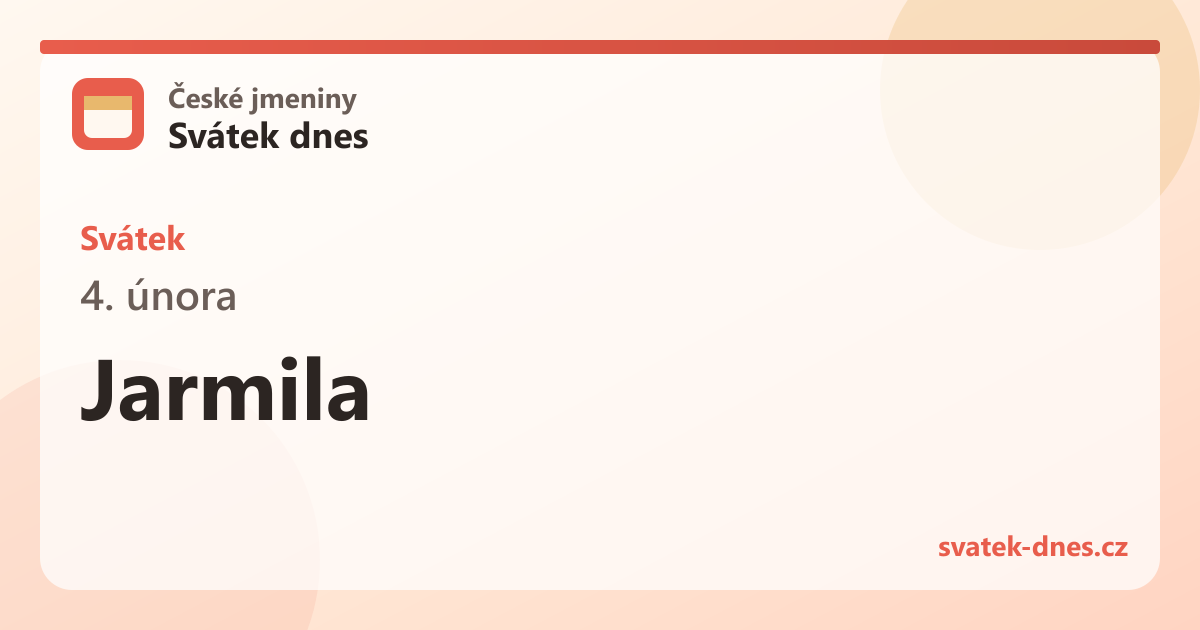 Svátek 4. února: Jarmila