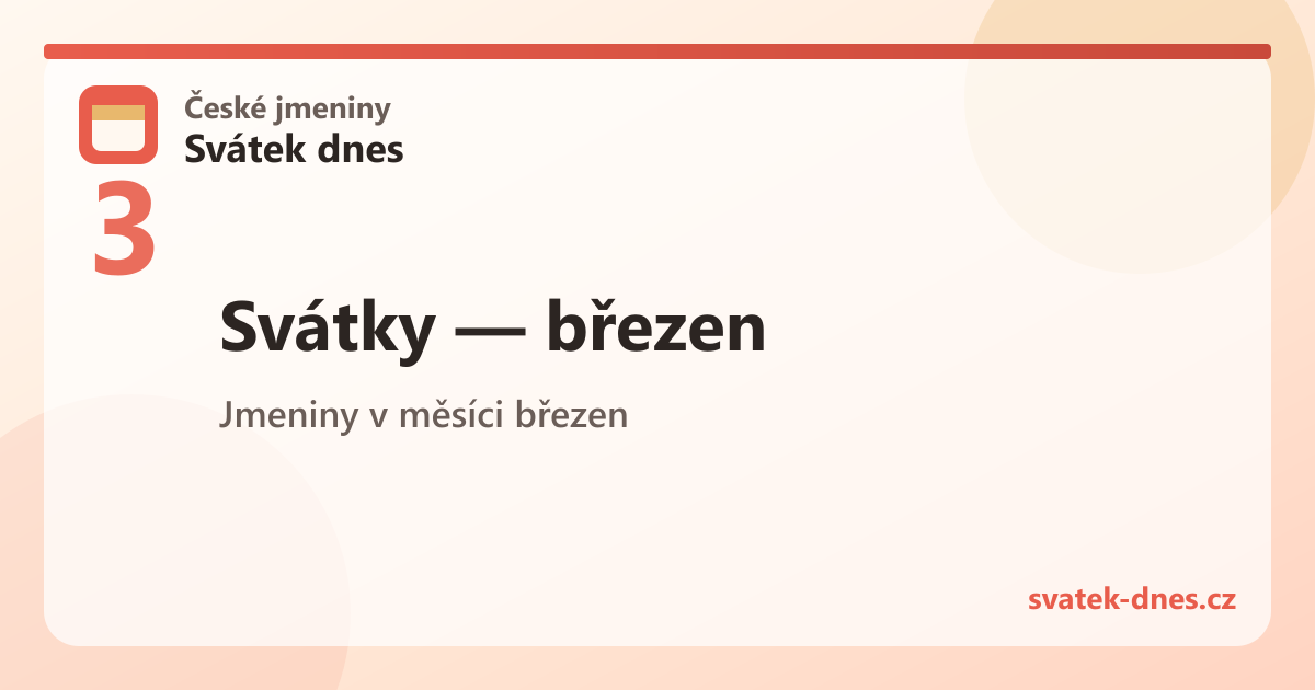 Svátky v měsíci březen