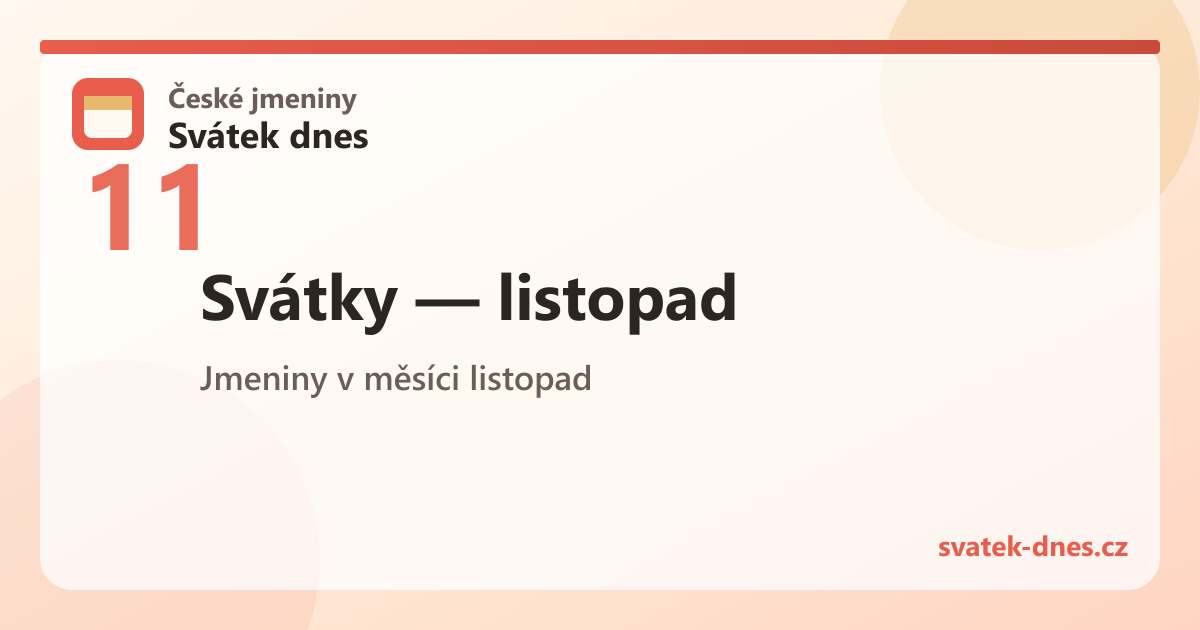 Svátky v měsíci listopad